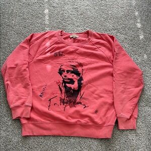 Burberry Red Crewneck Sweater with Graphic Design